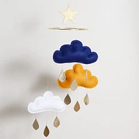 Cloud Mobile -Navy, Ocher, & White
