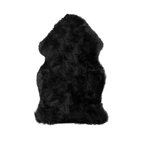 Tapis noir en peau de mouton de la Nouvelle-Zélande 2 x 3 pi