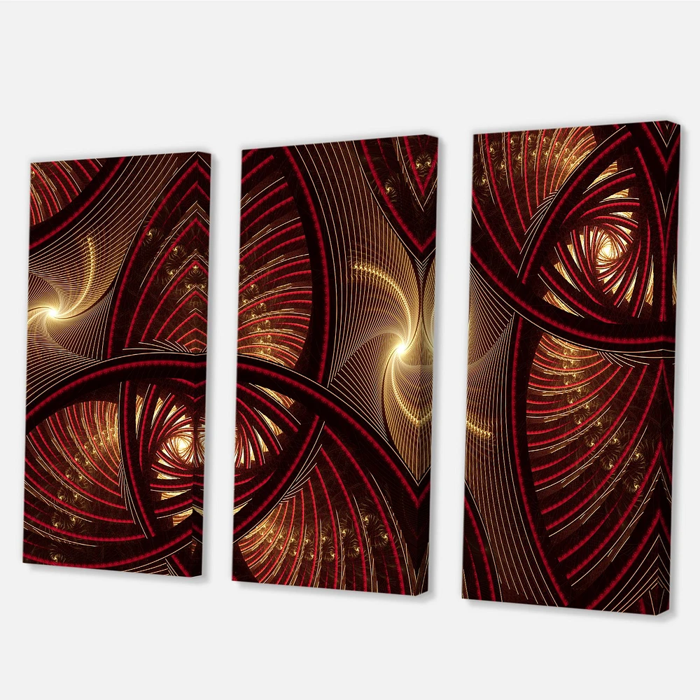 Brown Symmetrical Fractal Pattern Canvas Wall Art