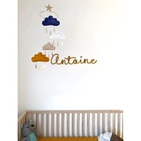Cloud Mobile - Navy, White, Beige & Ocher