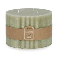Pillar Candle Ridged  6"x4" - Green