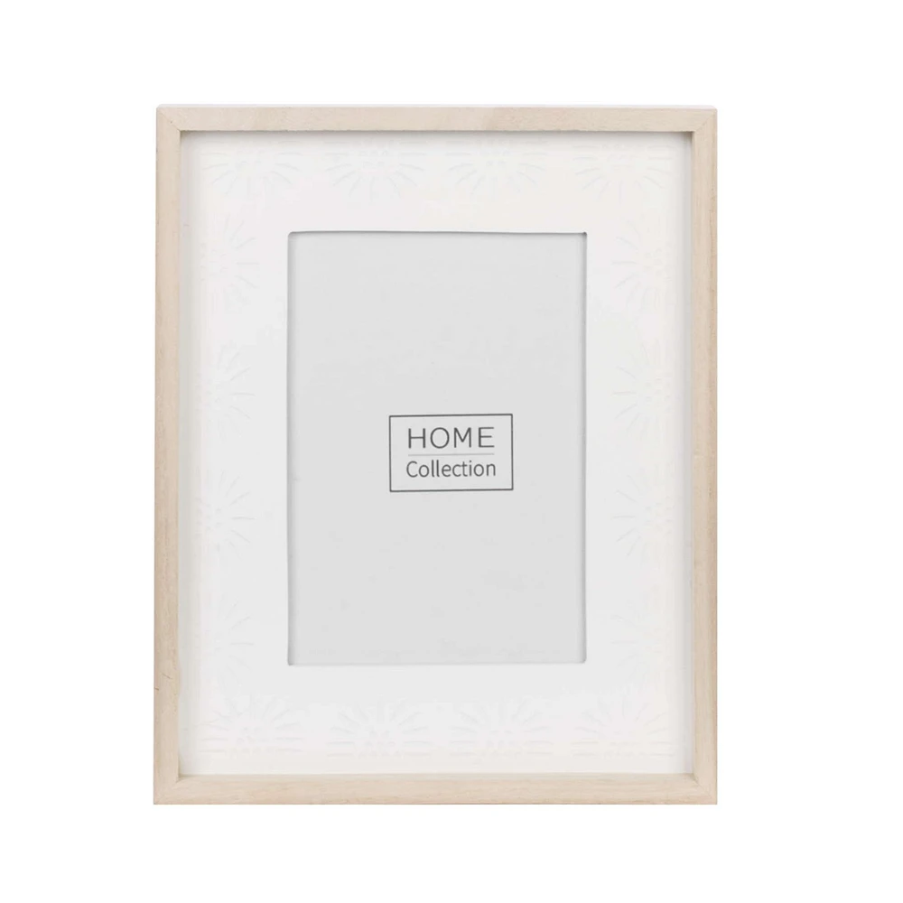 Textured Photo Frame 5" x 7" White & Natural