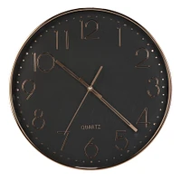 Rose Gold and Black Wall Clock