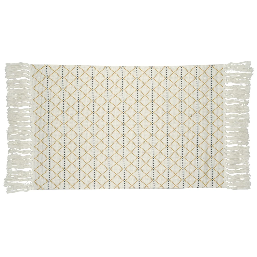 Diamond Pattern with Fringe Rug