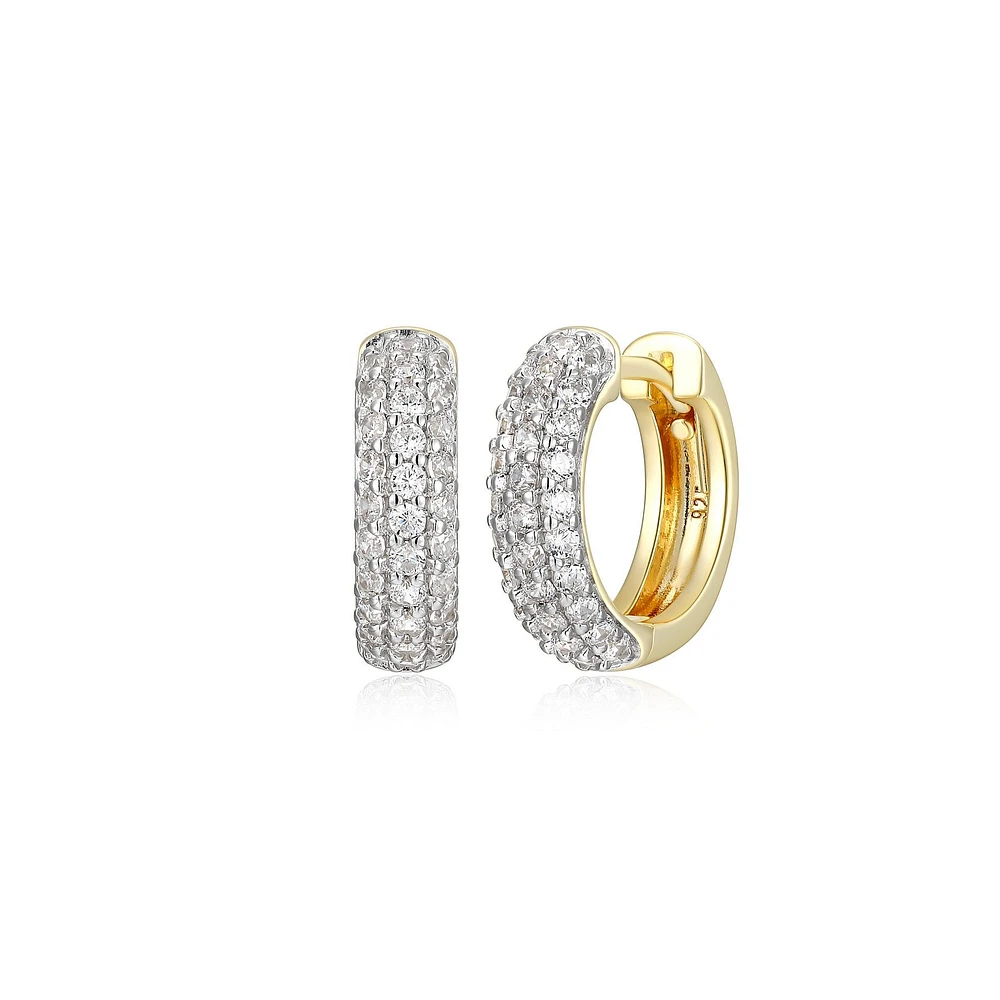 Reign 18K Gold-Plated Sterling Silver & Cubic Zirconia Huggie Hoop Earrings