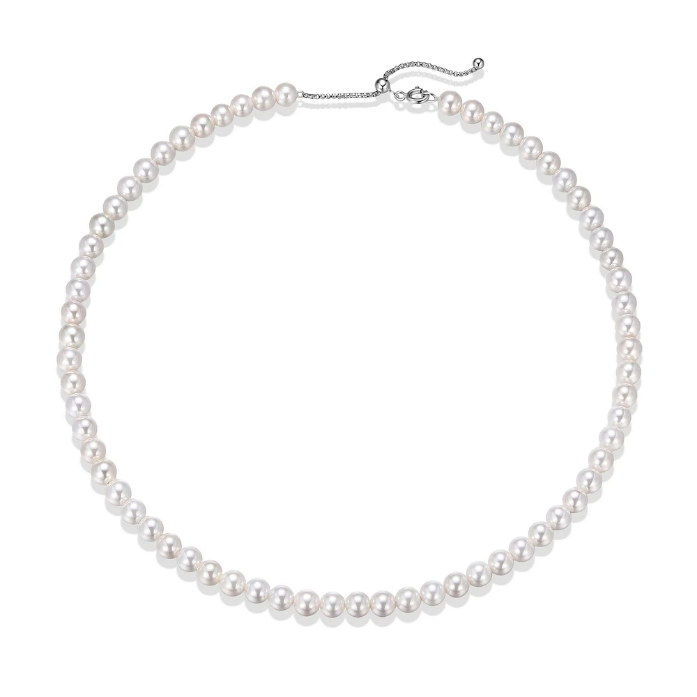 Reign Sterling Silver Shell Pearl Strand Necklace