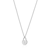 ELLE Sterling Silver & Cubic Zirconia Lock Pendant Necklace