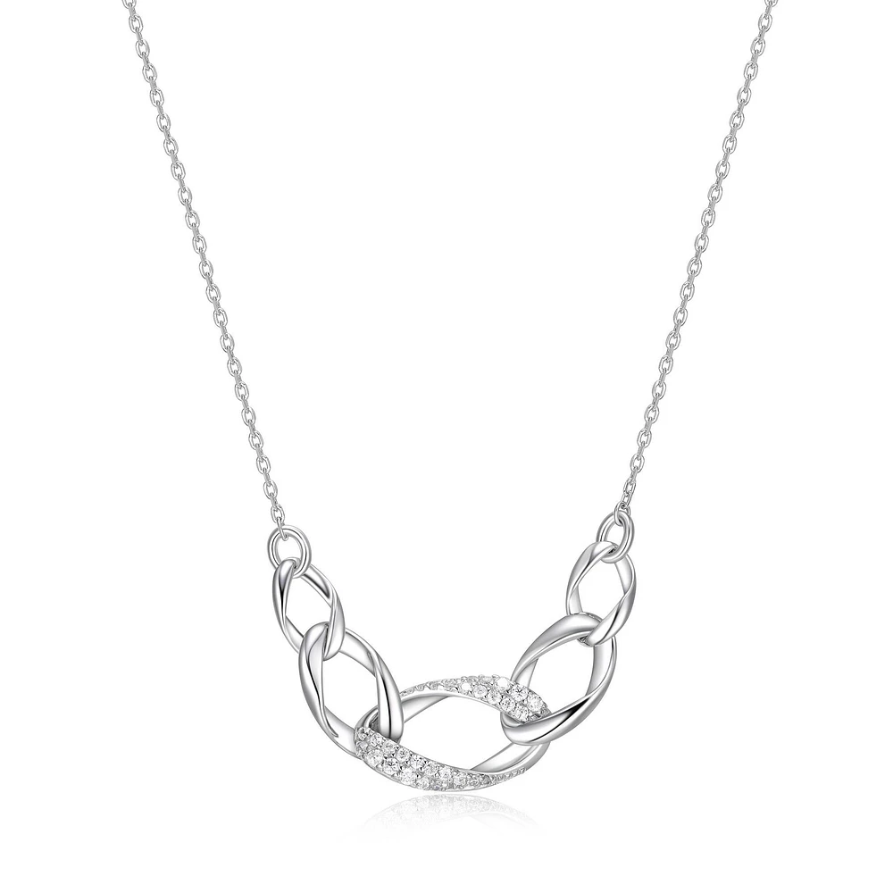 ELLE Sterling Silver & Cubic Zirconia Multi Link Necklace