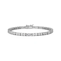 Reign Sterling Silver 3mm Round Cubic Zirconia Tennis Bracelet