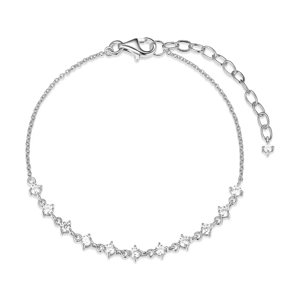 Reign Sterling Silver & Cubic Zirconia Slim Layering Bracelet