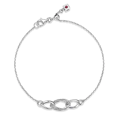 Bracelet à maillons ELLE en argent sterling et zircone cubique