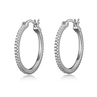 ELLE Sterling Silver & Cubic Zirconia Hoop Earrings