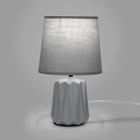 Jacinthe Table Lamp with Ridged Base - Grey