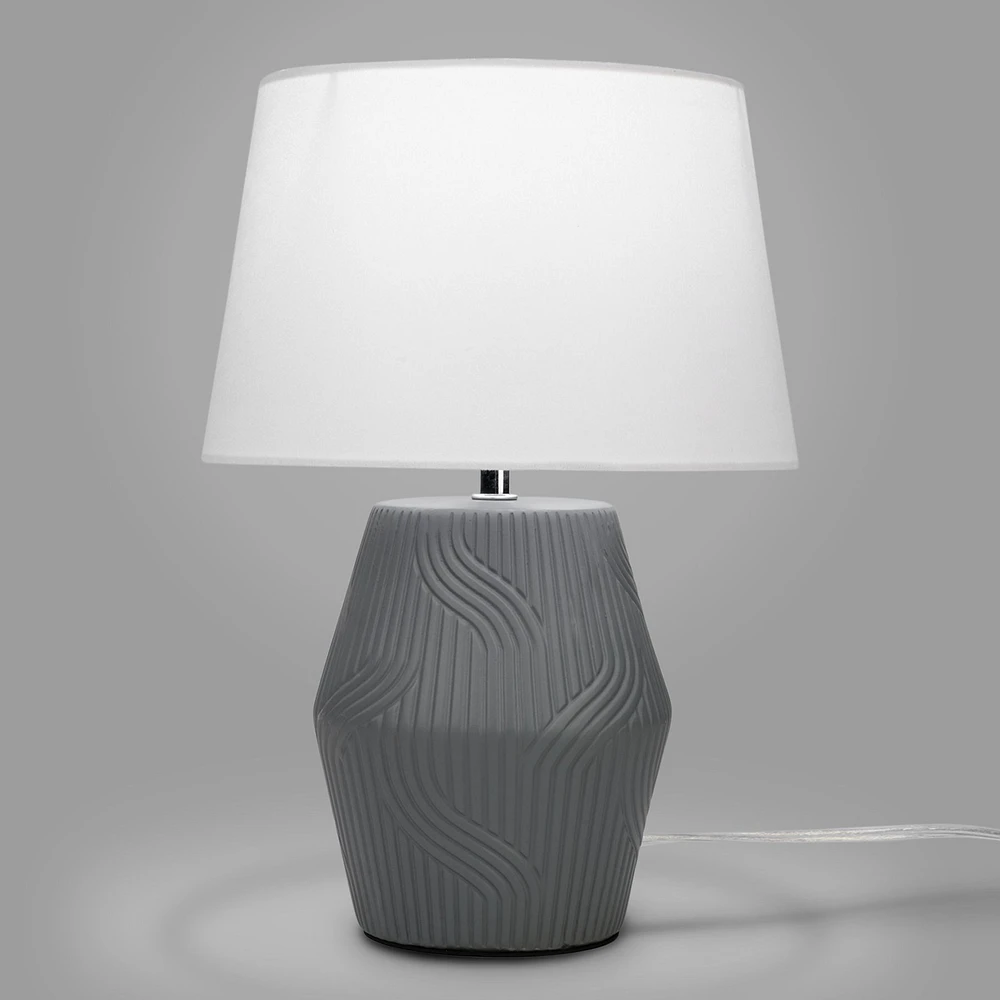 Juliette Table Lamp with Octogal Base - Grey