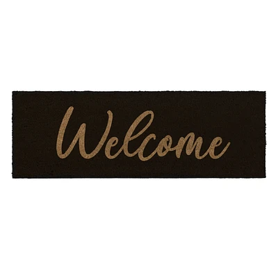 Welcome Coir Step Mat - Black