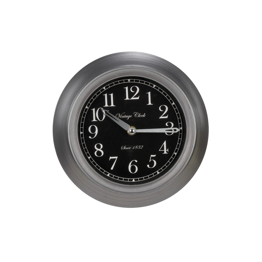 Silver Numbers and Brown face Wall Clock