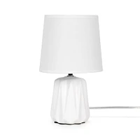 Lampe de table Zara avec base striée - Blanc