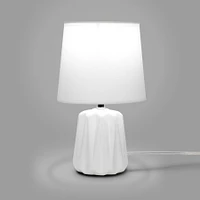 Zara Table Lamp with Ridged Base - White