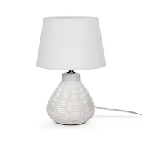 Lampe de table Zeny avec base ovale - Crème