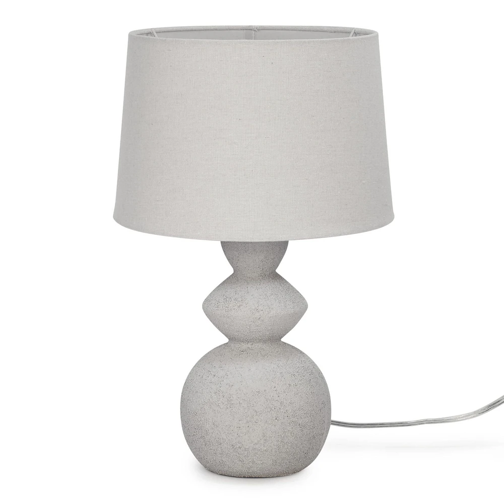 Lampe de table Zora avec base texturée - Pierre