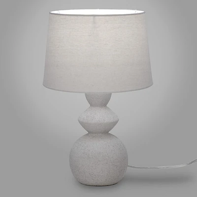 Zora Table Lamp with Textured Base - Stone