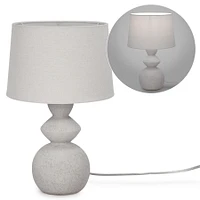 Lampe de table Zora avec base texturée - Pierre