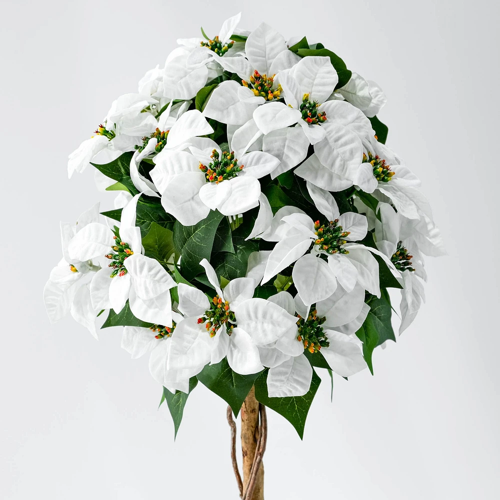 White Poinsettia Tree 47" by Haute Deco