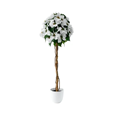 Arbre Poinsettia blanc po par Haute Deco