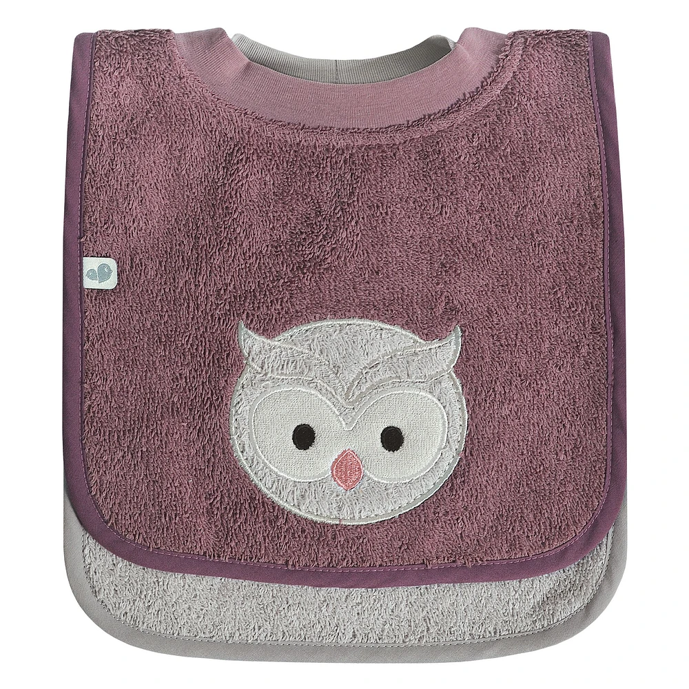 Serviette à capuchon et petits bavoirs - Hibou
