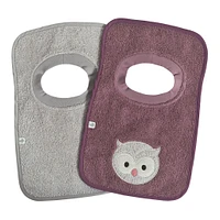 Serviette à capuchon et petits bavoirs - Hibou