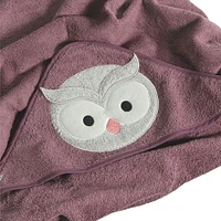 Serviette à capuchon et petits bavoirs - Hibou