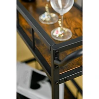 Sani 2 Shelves Black Bar Cart 