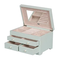 Mele and Co Bianca Seafoam Wooden Jewellery Box - High Gloss