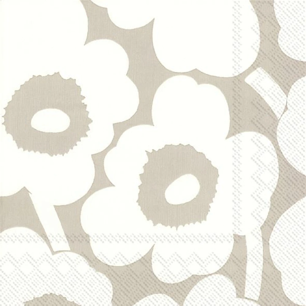 Pack of 20 Unikko Cream Cocktail Napkins