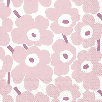 Serviettes de table Unikko , paquet de 20 - rose pâle