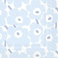 Unikko Cocktail Napkins, Pack of 20 - Light Blue