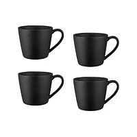 Maxwell & Williams Set of 4 Black Caviar Mugs - 420ml