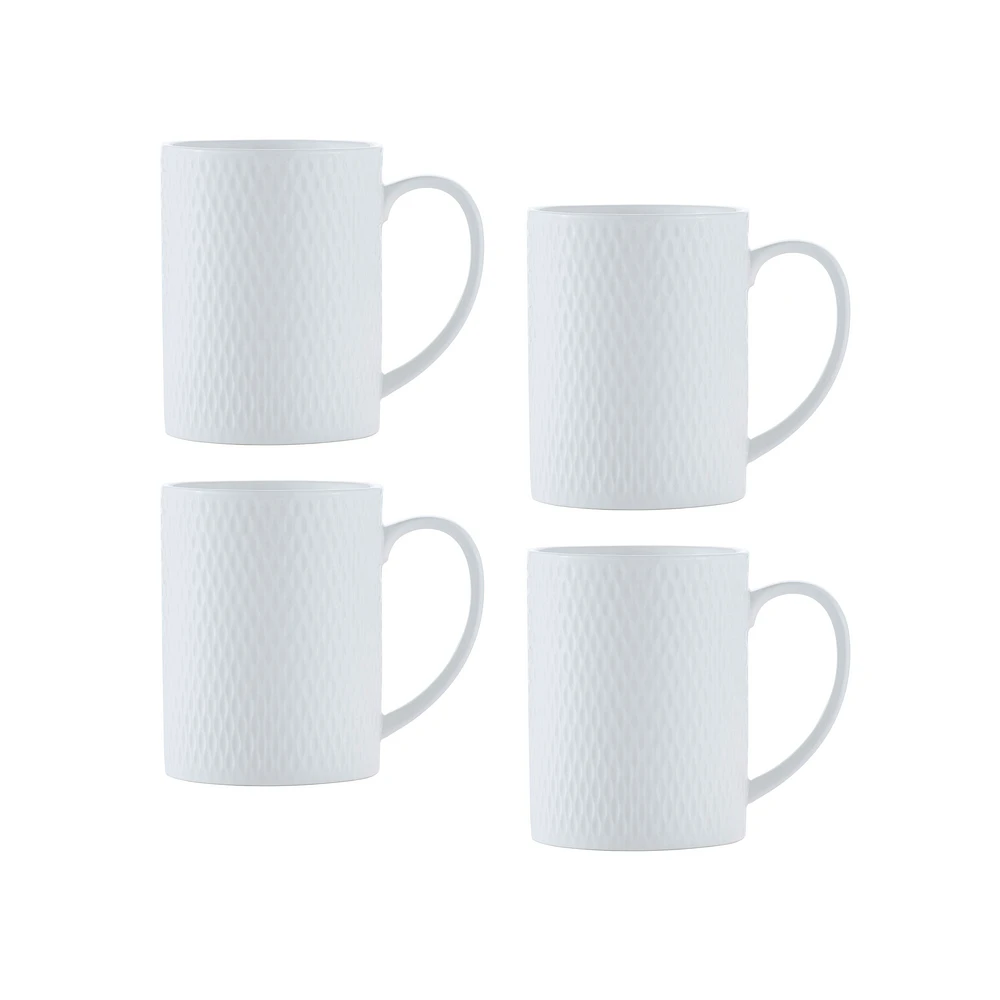 Maxwell & Williams Set of 4 Diamonds Straight Mugs - 400ml