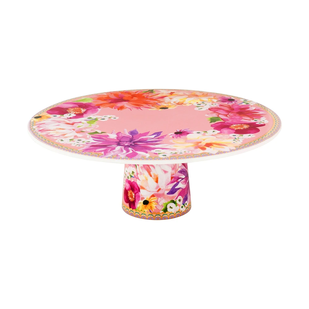 Maxwell & Williams assiette à gâteau sur pied rose « Dahlia » - 28 cm