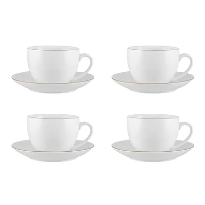 Maxwell & Williams ensemble de 4 tasses et soucoupe « White Gold »