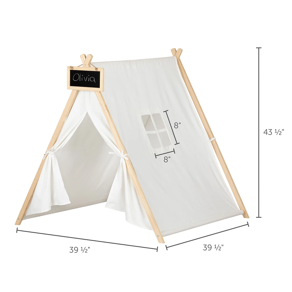 Sweedi Scandinavian Chalkboard Play Tent with White and Natural by South Shore Furniture