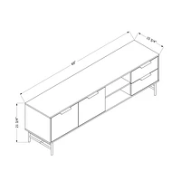 Arlo 2-Drawer TV Stand with Ribbed Doors in Ash Oak and Matte Black by South Shore Furniture