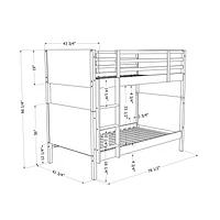 South Shore Furniture Bebble Twin Upholstered Bunk Bed - Natural and Gray