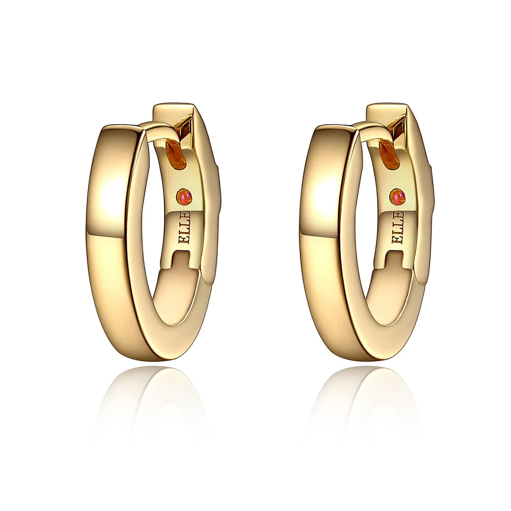 ELLE 18K Gold Plated Sterling Silver Huggie Earring