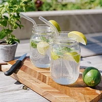 Set of 6 Clear Reusable Glass Straws