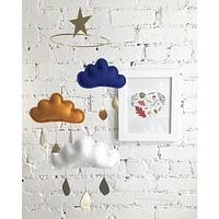Cloud Mobile -Navy, Ocher, & White