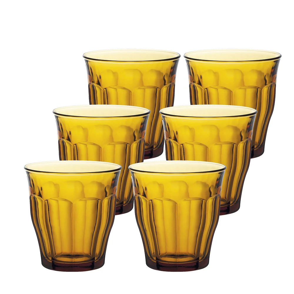 Picardie Amber Tumbler by ICM, Set of 6 - 250 ml