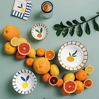 Citrus Burst Appetizer Plates, Set of 4