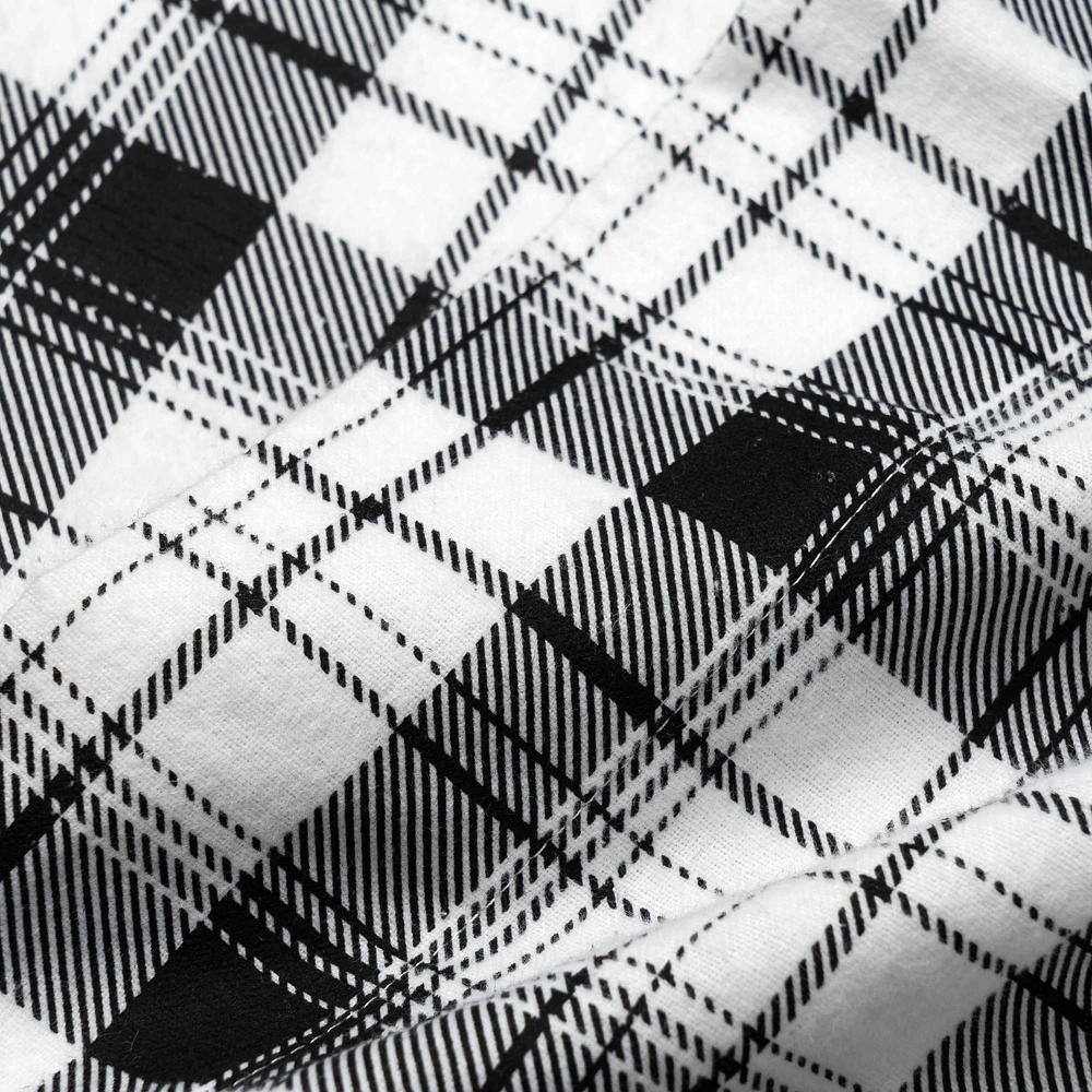 Black Check Flannel Sheet Set