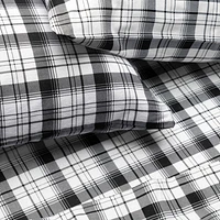 Black Check Flannel Sheet Set